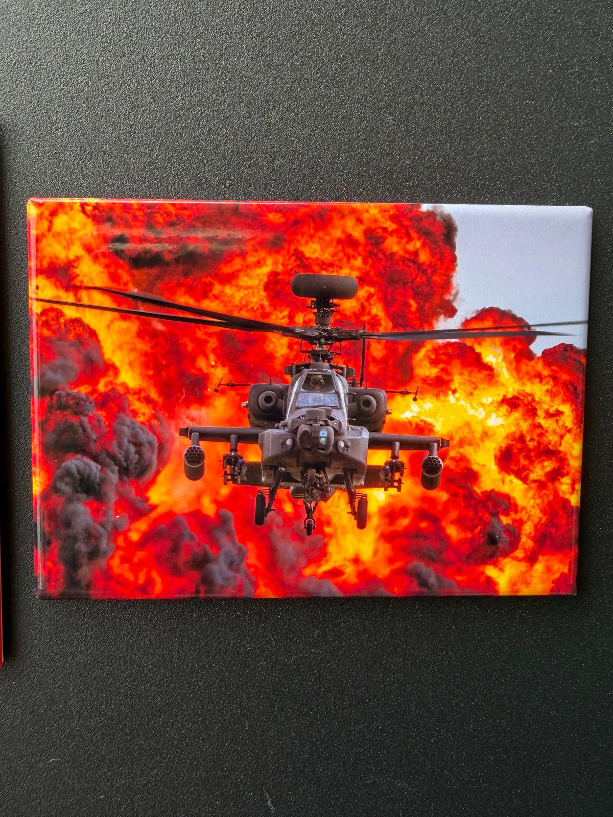 Apache Boom! - AH-64 Apache Helicopter Rectangle Fridge Magnet 3.5 x 2.5”