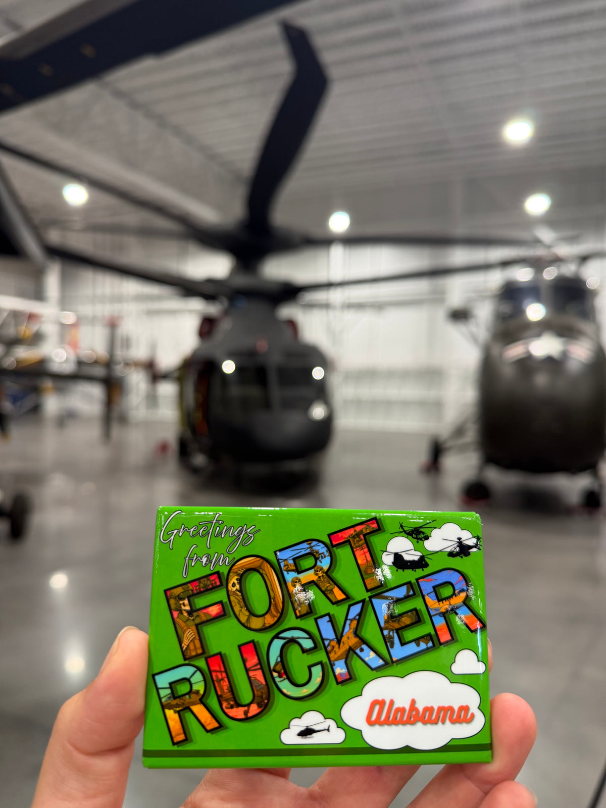 Fort Rucker Military Aircraft Magnet - Bright Green Original Design Made in USA