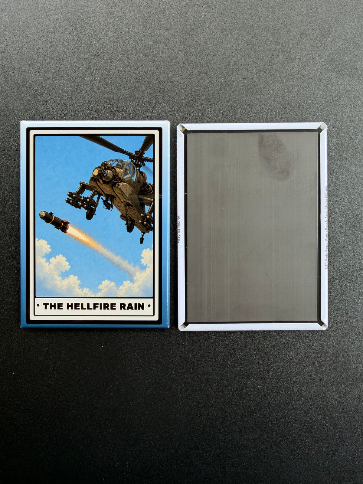 The Hellfire Rain - AH-64 Apache Helicopter Magnet 3.5 x 2.5 Inch Magnet