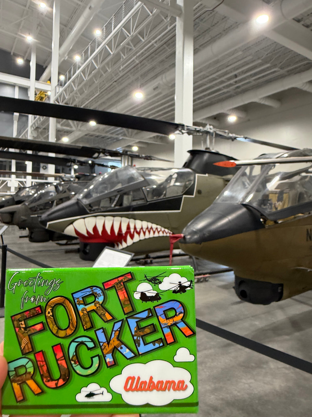 Fort Rucker Military Aircraft Magnet - Bright Green Original Design Made in USA