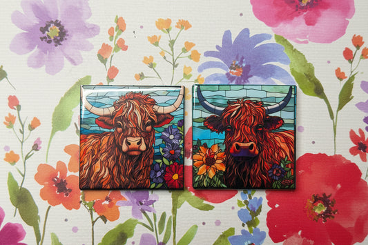 Highland Cow Set of 2 Magnets