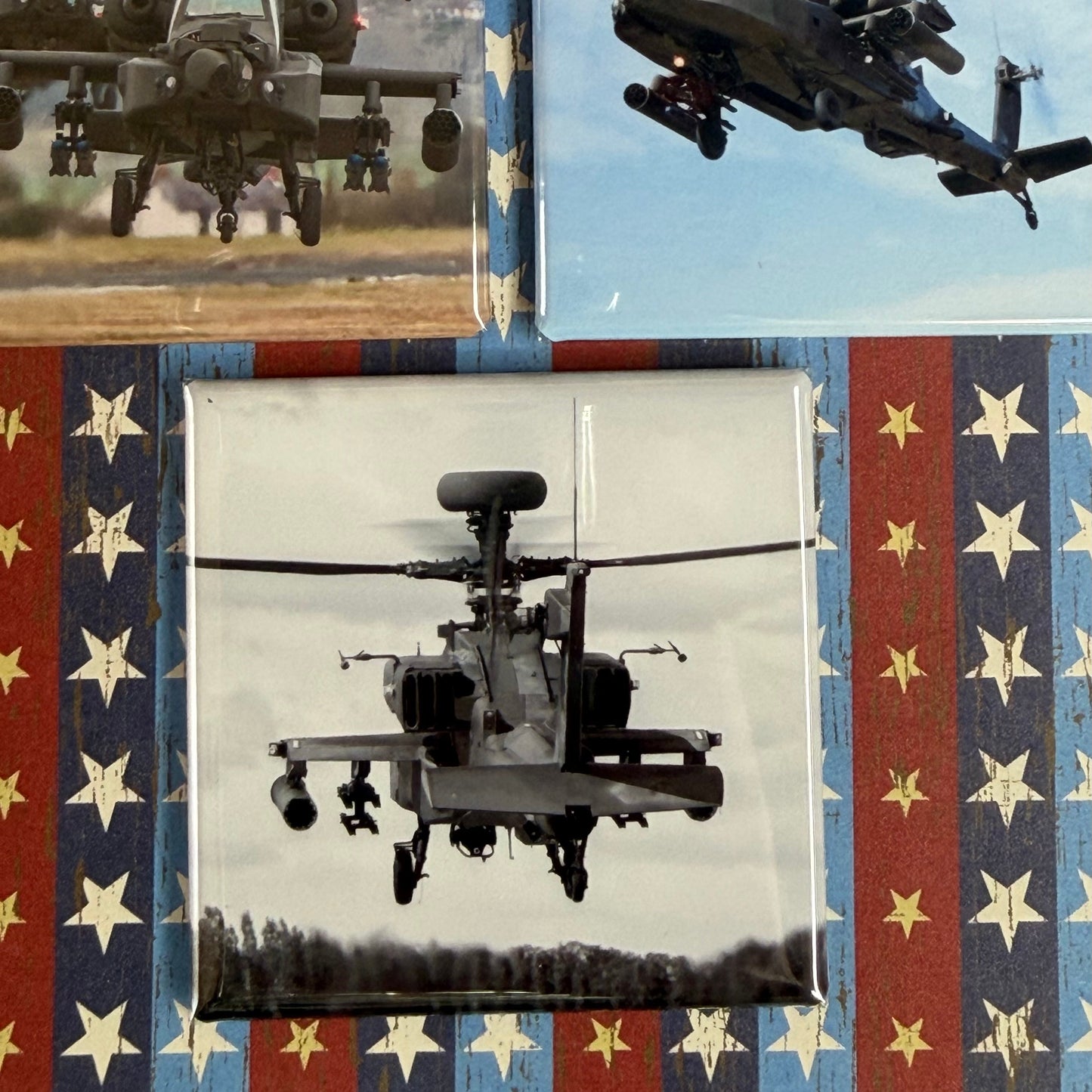 Apache Helicopter Set of 3 Magnets