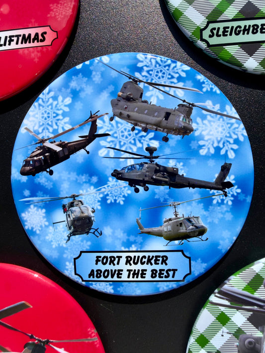 Above the Best Christmas Choppers Fort Rucker Helicopter Magnet 3.5”