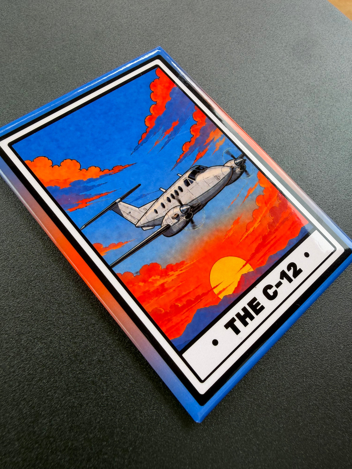 C-12 Huron Fixed Wing Magnet - 3.5 x 2.5” - Original Design Made in USA