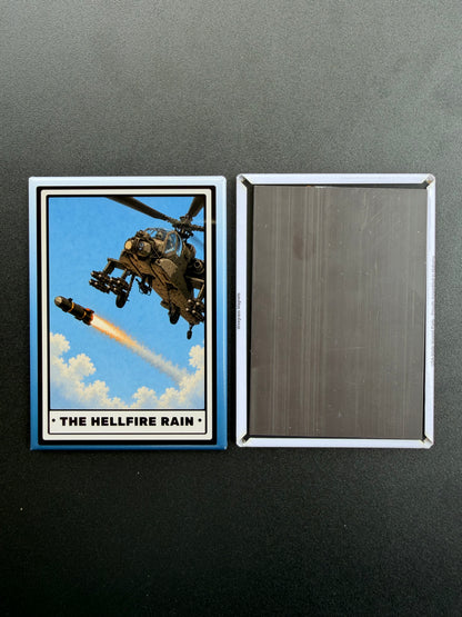 The Hellfire Rain - AH-64 Apache Helicopter Magnet 3.5 x 2.5 Inch Magnet