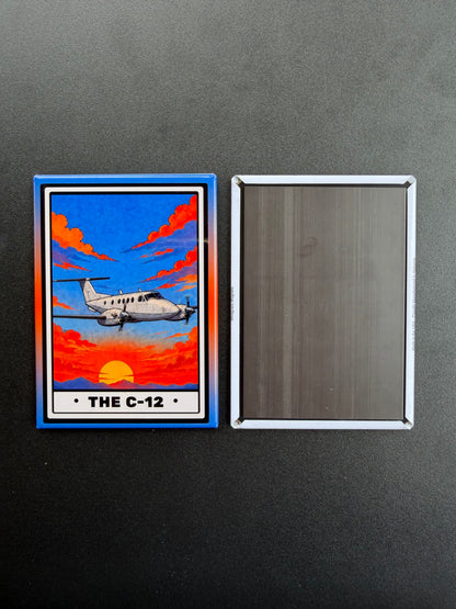 C-12 Huron Fixed Wing Magnet - 3.5 x 2.5” - Original Design Made in USA