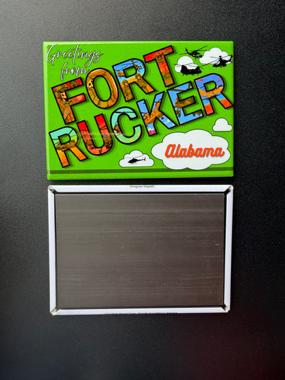 Fort Rucker Military Aircraft Magnet - Bright Green Original Design Made in USA