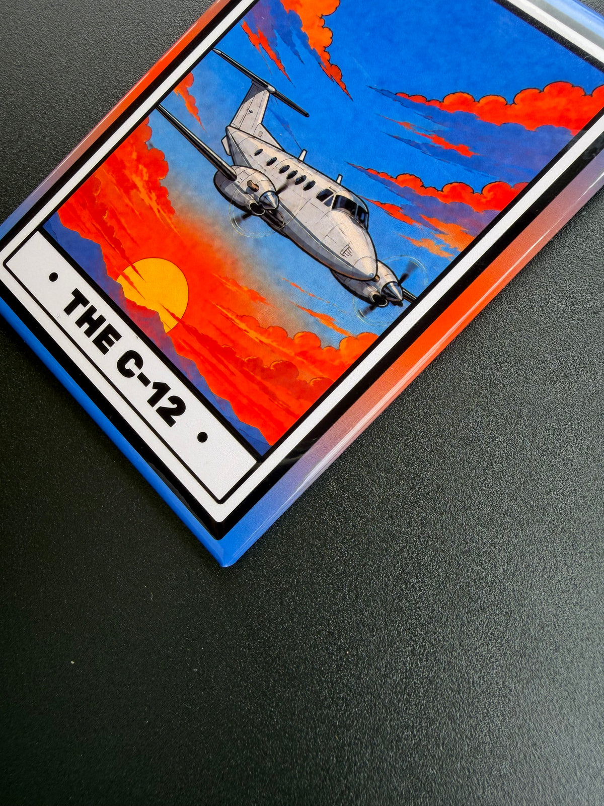C-12 Huron Fixed Wing Magnet - 3.5 x 2.5” - Original Design Made in USA