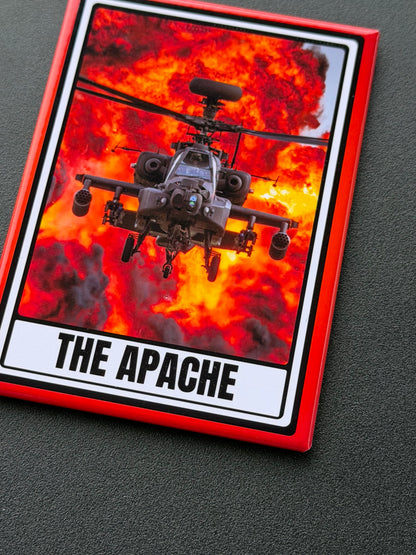 Apache Boom! Tarot Style - AH-64 Apache Rectangle Fridge Magnet 3.5 x 2.5”