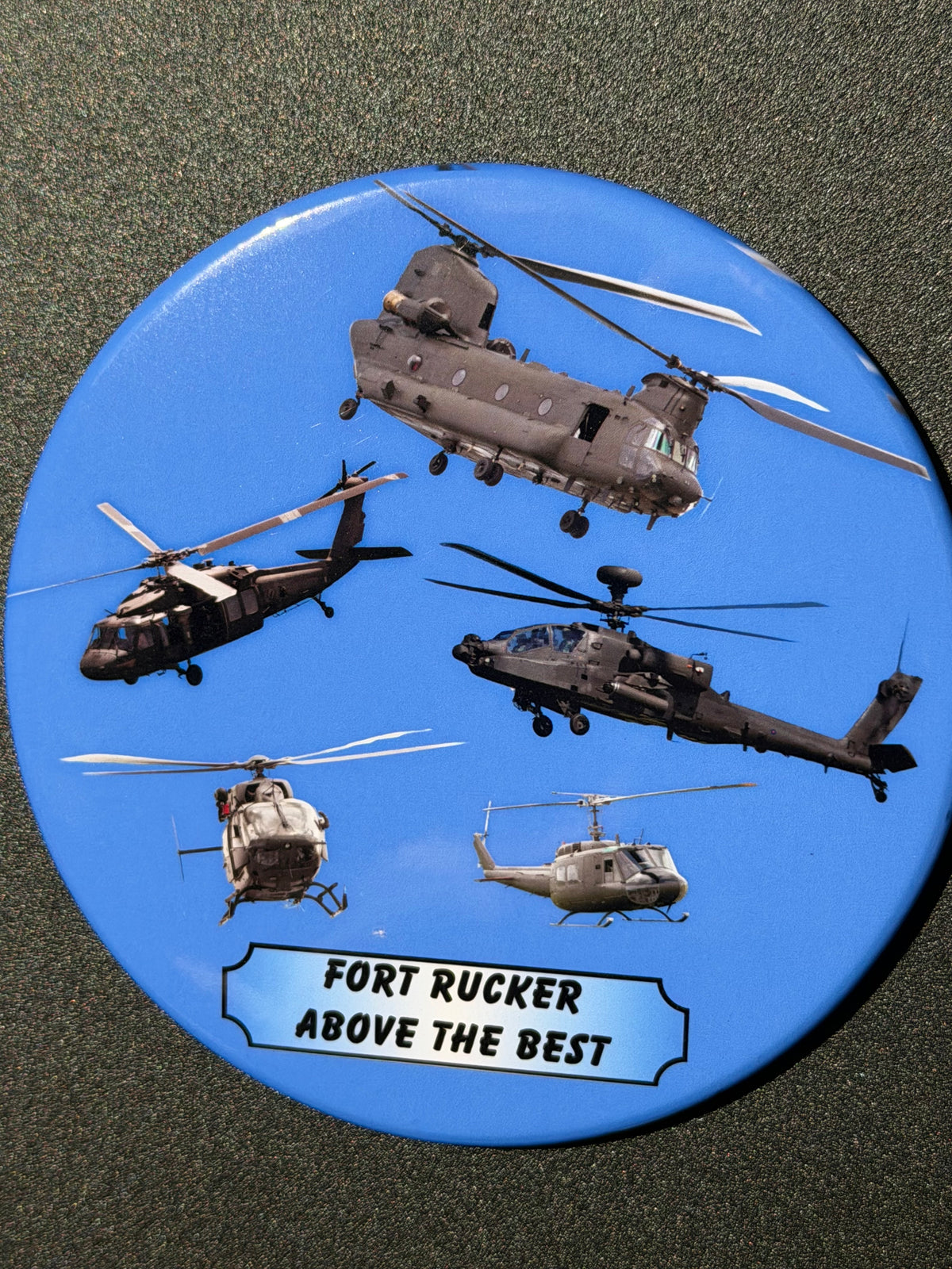 Above the Best Aviation Blue Helicopter Magnet - 3.5” Round