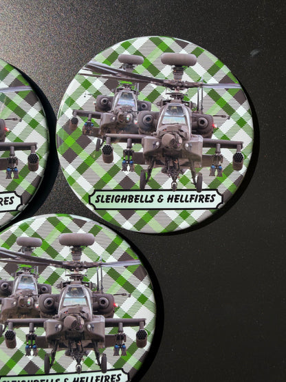 Sleighbells & Hellfires Apache Helicopter Christmas Magnet 3.5” (Copy)