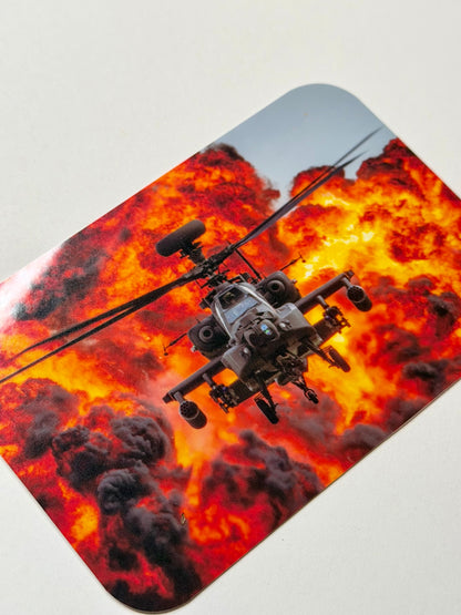 Apache BOOM! AH-64 Apache Helicopter | 3.5” Vinyl Sticker