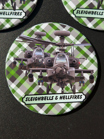 Sleighbells & Hellfires Apache Helicopter Christmas Magnet 3.5” (Copy)