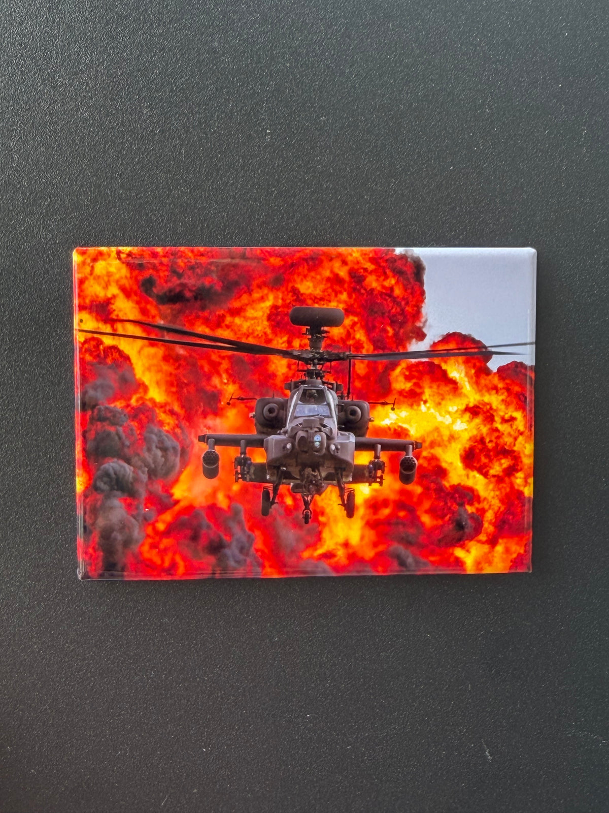 Apache Boom! - AH-64 Apache Helicopter Rectangle Fridge Magnet 3.5 x 2.5”