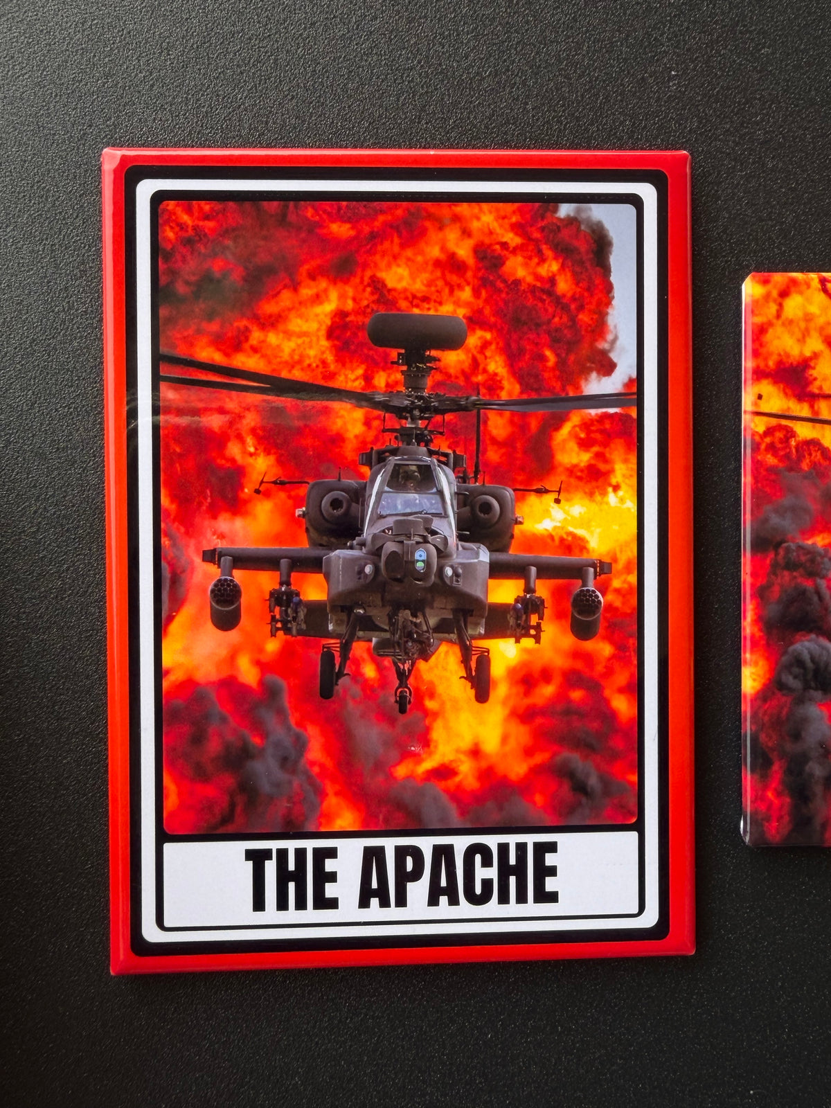 Apache Boom! Tarot Style - AH-64 Apache Rectangle Fridge Magnet 3.5 x 2.5”
