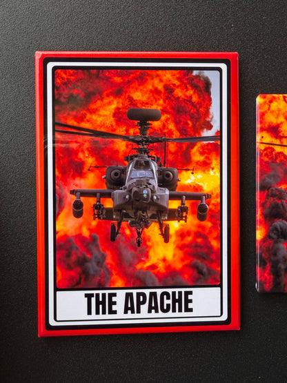 Apache Boom! Tarot Style - AH-64 Apache Rectangle Fridge Magnet 3.5 x 2.5”