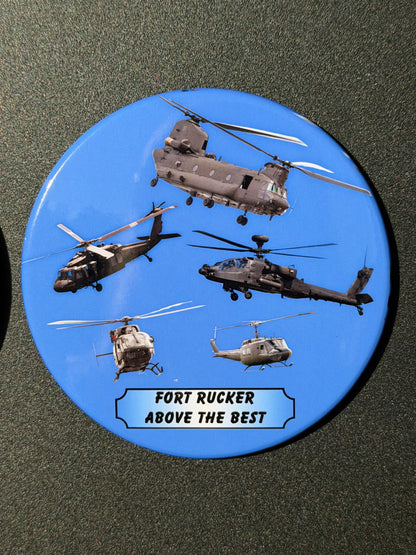 Above the Best Aviation Blue Helicopter Magnet - 3.5” Round