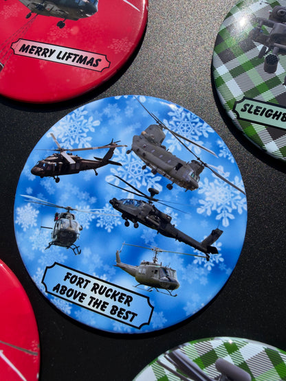 Above the Best Christmas Choppers Fort Rucker Helicopter Magnet 3.5”