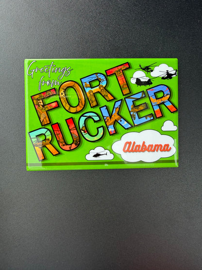 Fort Rucker Military Aircraft Magnet - Bright Green Original Design Made in USA