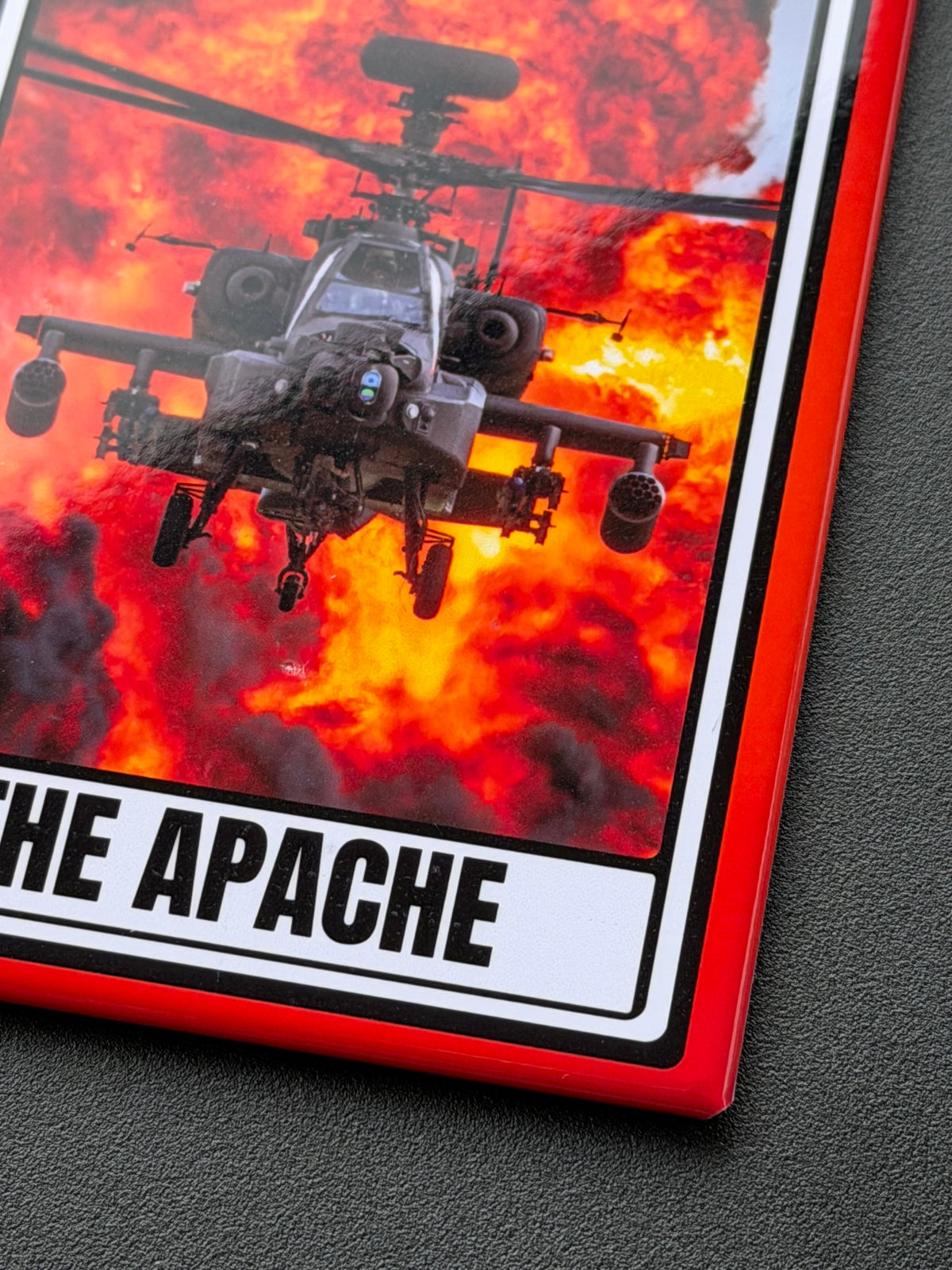 Apache Boom! Tarot Style - AH-64 Apache Rectangle Fridge Magnet 3.5 x 2.5”
