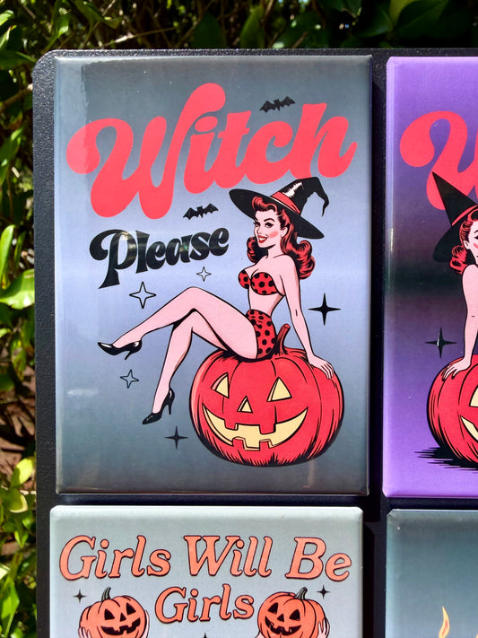 Vintage Halloween Magnets - Retro Spooky Collection
