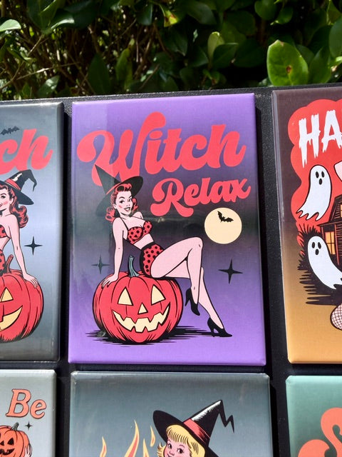 Vintage Halloween Magnets - Retro Spooky Collection