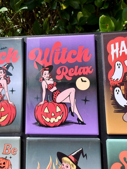 Vintage Halloween Magnets - Retro Spooky Collection