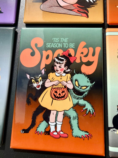 Vintage Halloween Magnets - Retro Spooky Collection