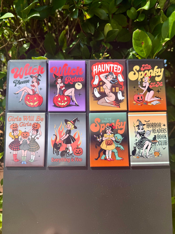 Vintage Halloween Magnets - Retro Spooky Collection