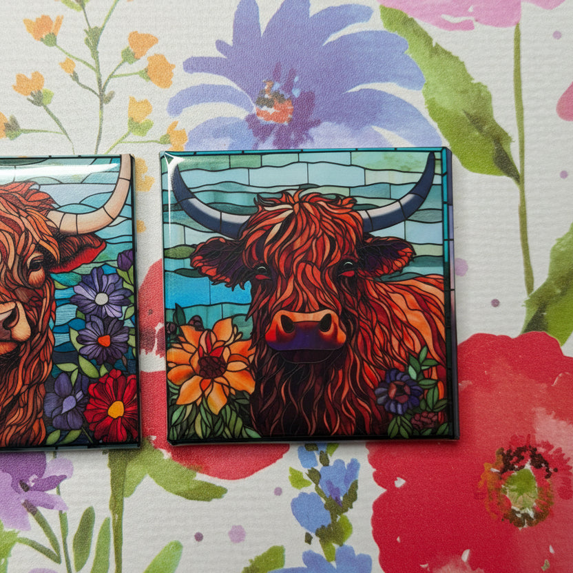 Highland Cow Set of 2 Magnets