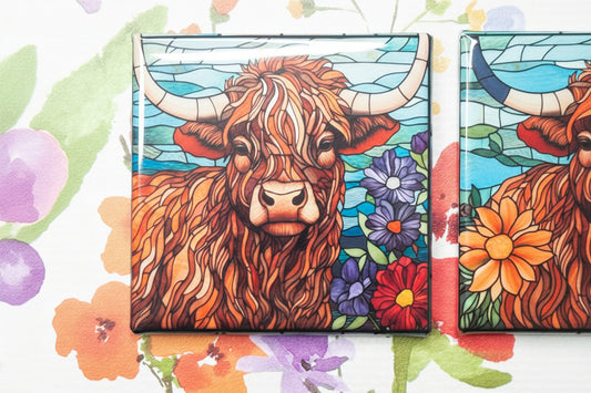 Highland Cow Set of 2 Magnets