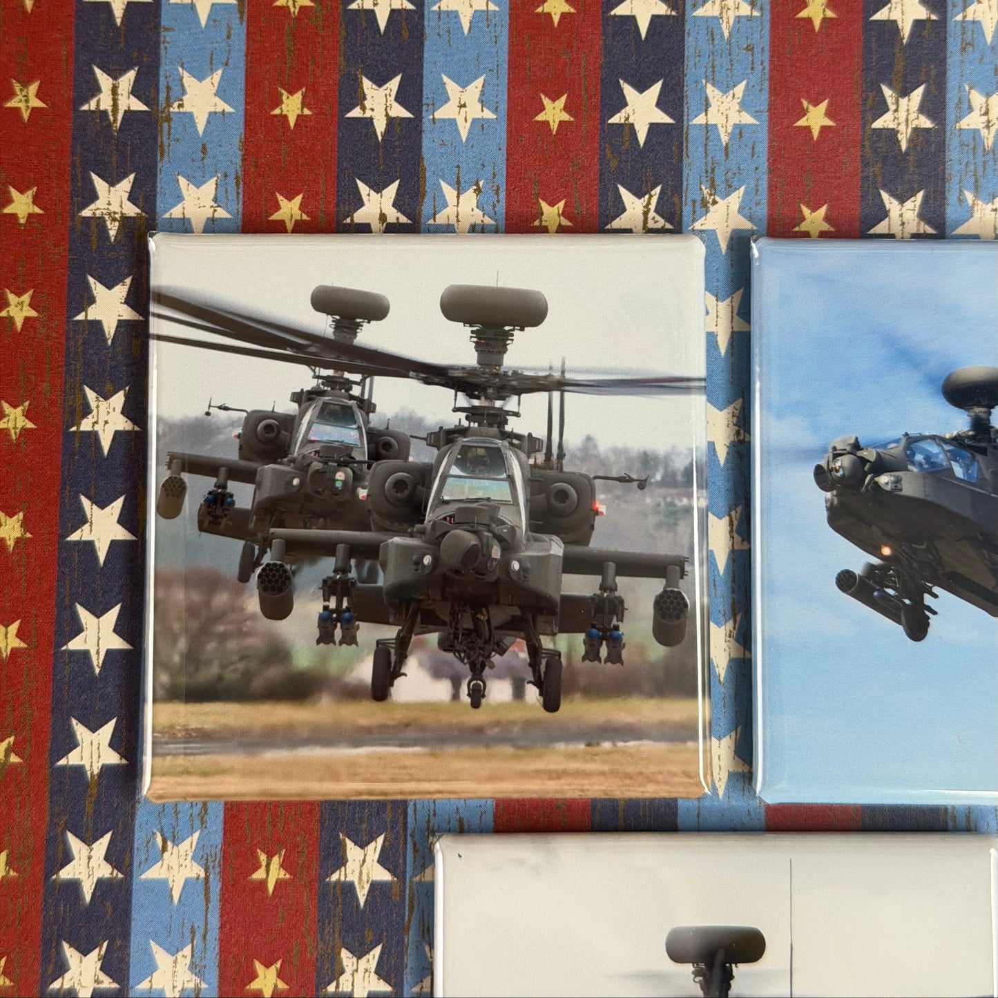 Apache Helicopter Set of 3 Magnets