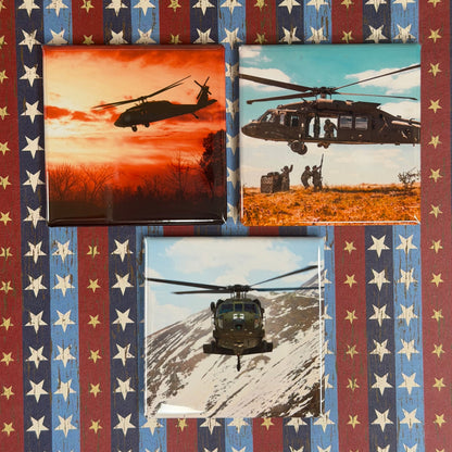 Blackhawk Helicopter Set of 3 Magnets