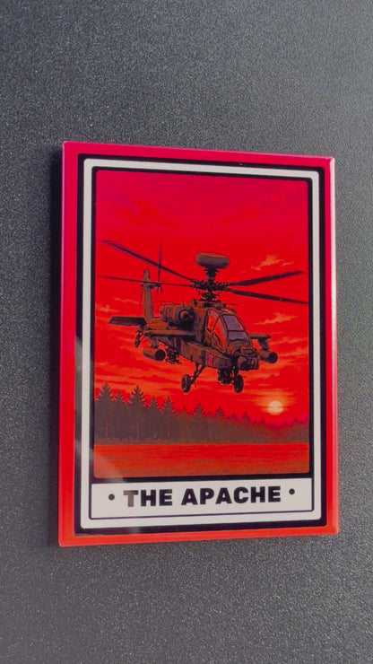 AH-64 Apache Helicopter Magnet - 3.5 x 2.5” - Original Design Made in USA