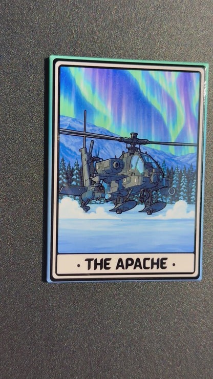 AH-64 Artic Warrior Apache Helicopter Magnet - 3.5 x 2.5” - Original Design Made in USA