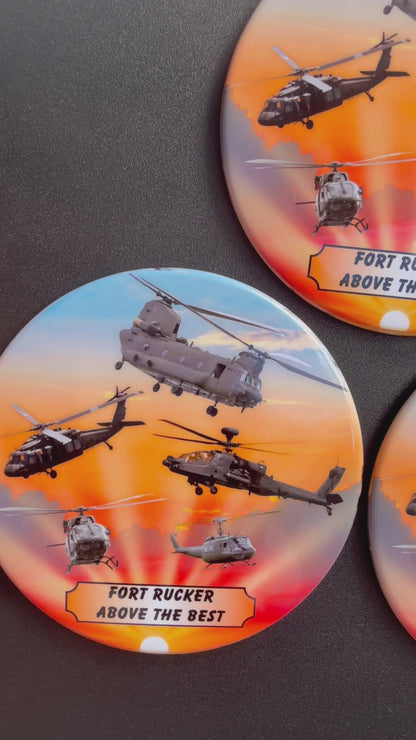 Above the Best Sunset Helicopter Magnet - 3.5" Round